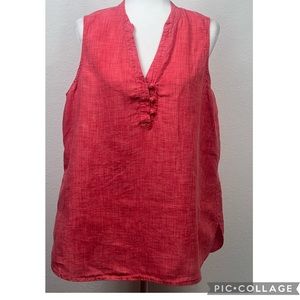 J jill  Sleeveless Large  Tunic Tank Top Linen